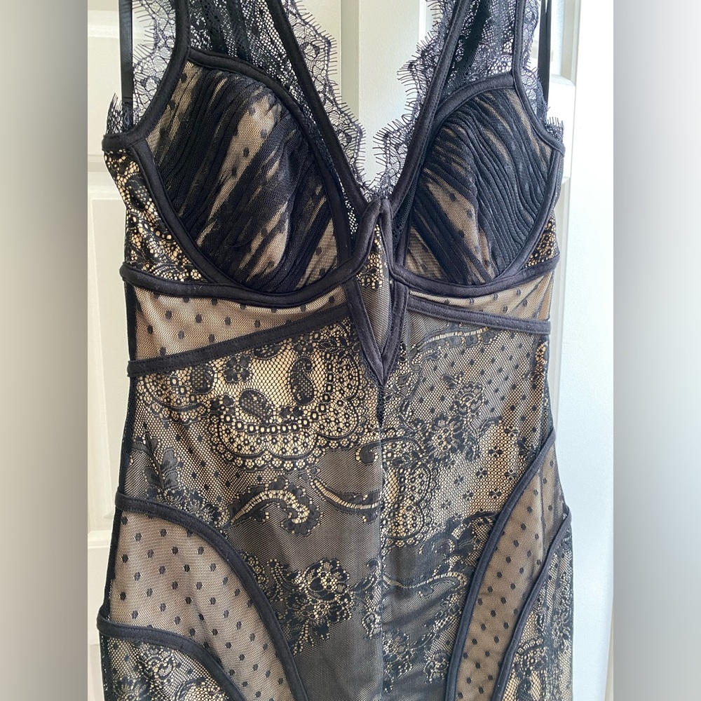 Bebe - Lacey, sleeveless, short black dress - Picture 2 of 7